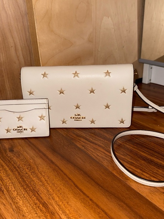 Coach Handbags - Coach White Leather Crossbody with Gold Star Hardware